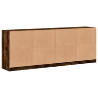Thumbnail for Bücherschrank mit Türen Räuchereiche 204x37x75 cm Holzwerkstoff