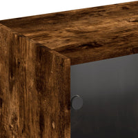 Thumbnail for Bücherschrank mit Türen Räuchereiche 204x37x75 cm Holzwerkstoff
