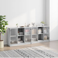 Thumbnail for Bücherschrank mit Türen Grau Sonoma 204x37x75 cm Holzwerkstoff