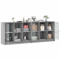 Thumbnail for Bücherschrank mit Türen Grau Sonoma 204x37x75 cm Holzwerkstoff