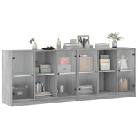 Thumbnail for Bücherschrank mit Türen Grau Sonoma 204x37x75 cm Holzwerkstoff