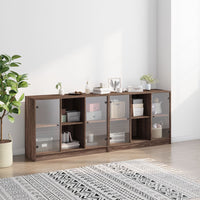 Thumbnail for Bücherschrank mit Türen Braun Eichen-Optik 204x37x75 cm