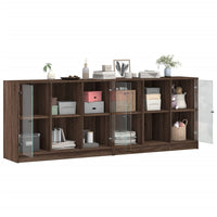 Thumbnail for Bücherschrank mit Türen Braun Eichen-Optik 204x37x75 cm