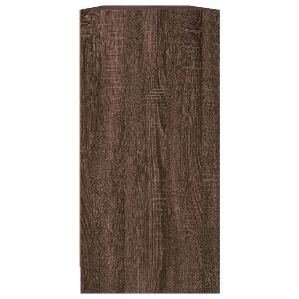 Bücherschrank mit Türen Braun Eichen-Optik 204x37x75 cm