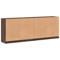Thumbnail for Bücherschrank mit Türen Braun Eichen-Optik 204x37x75 cm