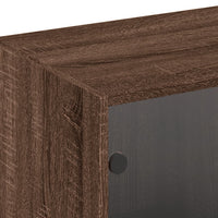 Thumbnail for Bücherschrank mit Türen Braun Eichen-Optik 204x37x75 cm