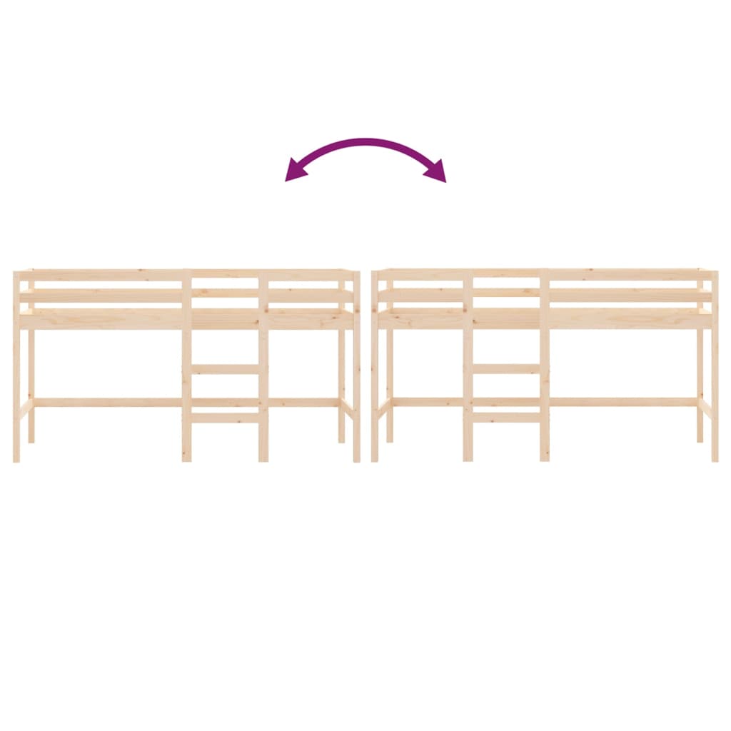 Kinderhochbett mit Leiter 80x200 cm Massivholz Kiefer