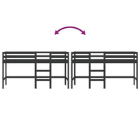 Thumbnail for Kinderhochbett mit Leiter Schwarz 80x200 cm Massivholz Kiefer