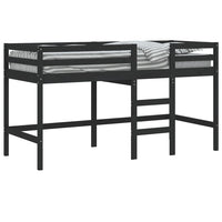 Thumbnail for Kinderhochbett mit Leiter Schwarz 90x200 cm Massivholz Kiefer