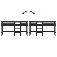 Thumbnail for Kinderhochbett mit Leiter Schwarz 90x200 cm Massivholz Kiefer