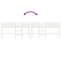 Thumbnail for Kinderhochbett mit Leiter Weiß 90x190 cm Massivholz Kiefer