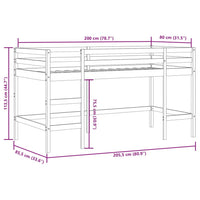 Thumbnail for Kinderhochbett mit Leiter 80x200 cm Massivholz Kiefer