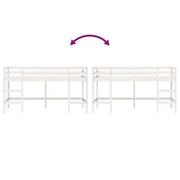 Thumbnail for Kinderhochbett mit Leiter Weiß 80x200 cm Massivholz Kiefer