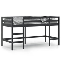 Thumbnail for Kinderhochbett mit Leiter Schwarz 80x200 cm Massivholz Kiefer