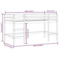 Thumbnail for Kinderhochbett mit Leiter Schwarz 80x200 cm Massivholz Kiefer