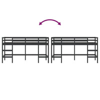 Thumbnail for Kinderhochbett mit Leiter Schwarz 90x200 cm Massivholz Kiefer
