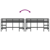 Thumbnail for Kinderhochbett mit Leiter Schwarz 90x190 cm Massivholz Kiefer