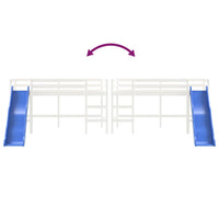 Thumbnail for Kinderhochbett mit Rutsche Weiß 80x200 cm Massivholz Kiefer