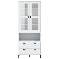 Thumbnail for Highboard VIKEN Weiß 80x40x200 cm Massivholz Kiefer
