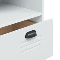 Thumbnail for Highboard VIKEN Weiß 80x40x200 cm Massivholz Kiefer