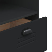 Thumbnail for Highboard VIKEN Schwarz 80x40x200 cm Massivholz Kiefer