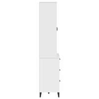 Thumbnail for Highboard VIKEN Weiß 80x40x190 cm Massivholz Kiefer