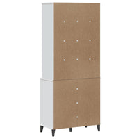 Thumbnail for Highboard VIKEN Weiß 80x40x190 cm Massivholz Kiefer