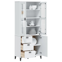 Thumbnail for Highboard VIKEN Weiß 80x40x190 cm Massivholz Kiefer