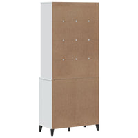 Thumbnail for Highboard VIKEN Weiß 80x40x190 cm Massivholz Kiefer