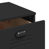 Thumbnail for Highboard VIKEN Schwarz 80x40x190 cm Massivholz Kiefer