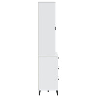 Thumbnail for Highboard VIKEN Weiß 80x40x190 cm Massivholz Kiefer