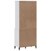 Thumbnail for Highboard VIKEN Weiß 80x40x190 cm Massivholz Kiefer