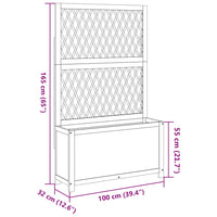 Thumbnail for Pflanzkübel mit Rankgitter 100x32x165 cm Massivholz Akazie
