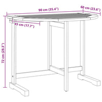 Thumbnail for Balkontisch Klappbar 90x60x72 cm Massivholz Akazie
