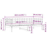 Thumbnail for Tagesbett ohne Matratze 90x200 cm Massivholz Kiefer
