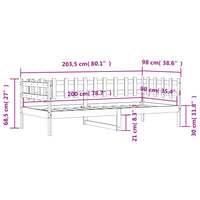 Thumbnail for Tagesbett ohne Matratze Weiß 90x200 cm Massivholz Kiefer