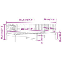 Thumbnail for Tagesbett ohne Matratze Weiß 90x190 cm Massivholz Kiefer