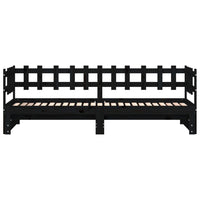 Thumbnail for Tagesbett Ausziehbar Schwarz 2x(80x200) cm Massivholz Kiefer