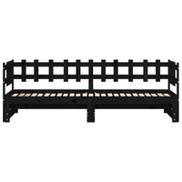 Thumbnail for Tagesbett Ausziehbar Schwarz 2x(90x190) cm Massivholz Kiefer