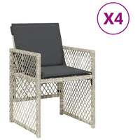 Thumbnail for Gartenstühle mit Kissen 4 Stk. Hellgrau Poly Rattan