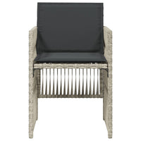 Thumbnail for Gartenstühle mit Kissen 4 Stk. Hellgrau Poly Rattan