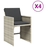 Thumbnail for Gartenstühle mit Kissen 4 Stk. Hellgrau Poly Rattan