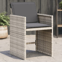 Thumbnail for Gartenstühle mit Kissen 4 Stk. Hellgrau Poly Rattan