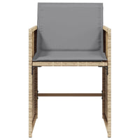 Thumbnail for Gartenstühle mit Kissen 4 Stk. Beigemischung Poly Rattan