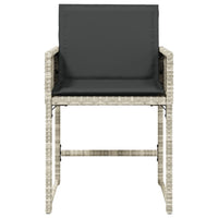 Thumbnail for Gartenstühle mit Kissen 4 Stk. Hellgrau Poly Rattan