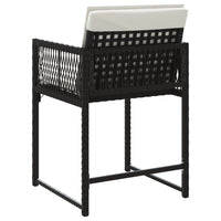 Thumbnail for Gartenstühle mit Kissen 4 Stk. Schwarz Poly Rattan