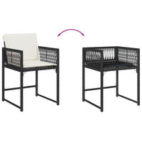 Thumbnail for Gartenstühle mit Kissen 4 Stk. Schwarz Poly Rattan