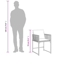 Thumbnail for Gartenstühle mit Kissen 4 Stk. Schwarz Poly Rattan