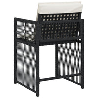 Thumbnail for Gartenstühle mit Kissen 4 Stk. Schwarz Poly Rattan