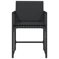 Thumbnail for Gartenstühle mit Kissen 4 Stk. Schwarz Poly Rattan